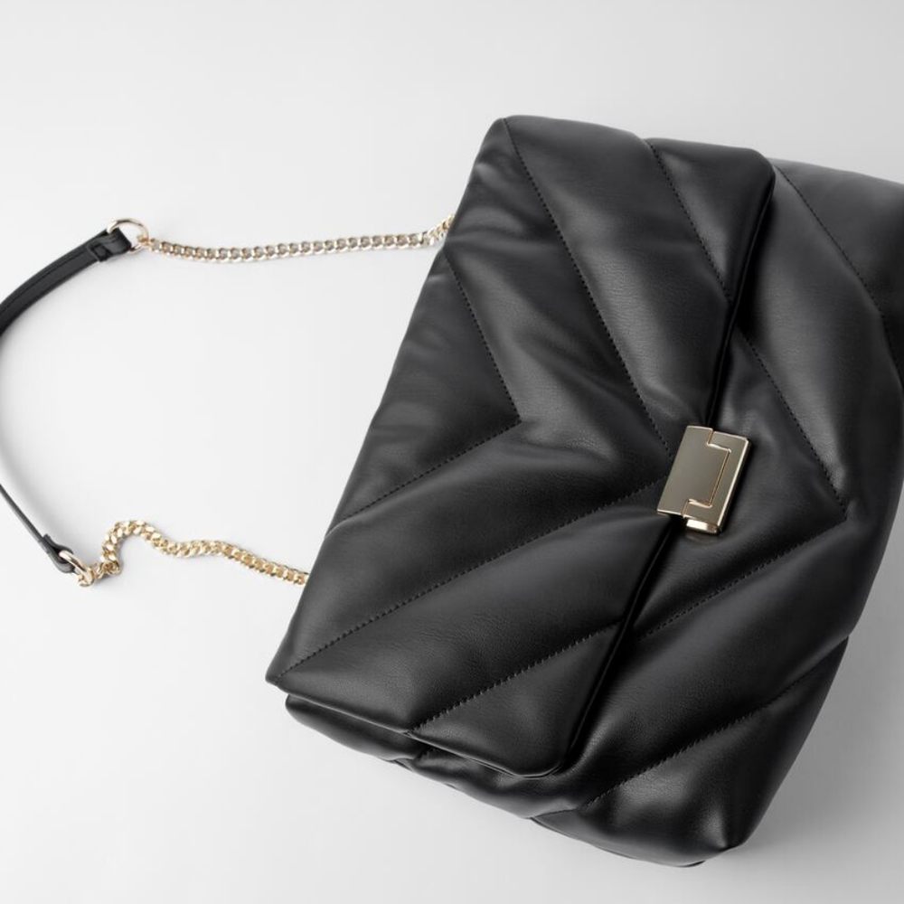 Black quilted bag